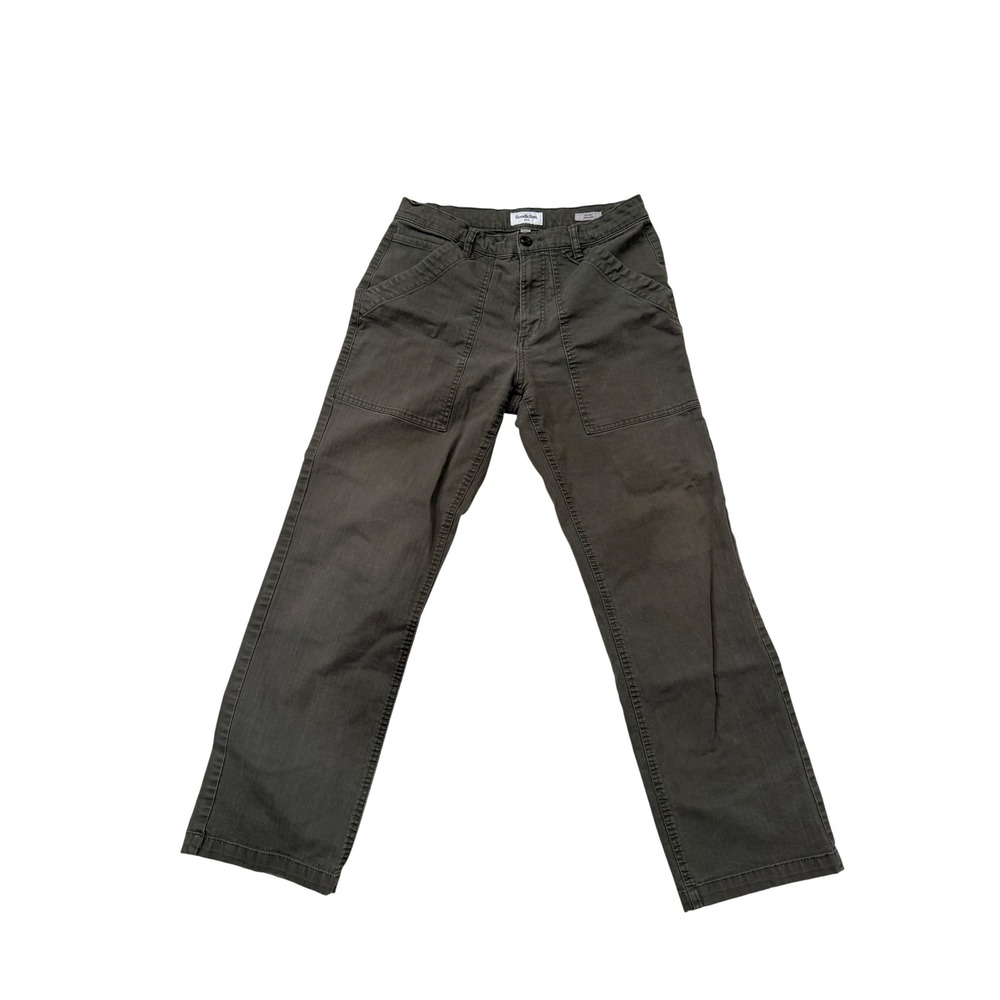 Goodfellow & Co Mens Relaxed Fit Utility Pants Olive Green Herringbone 30x32